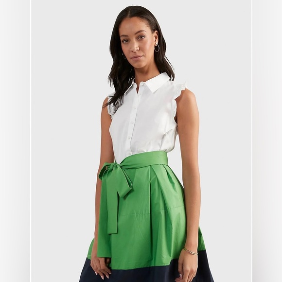 Tommy Hilfiger Sleeveless Knee Length Fit and Flare Shirt Dress - Picture 4 of 7